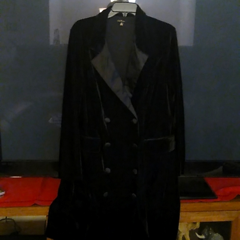 Black velour double breasted 2 x dress.